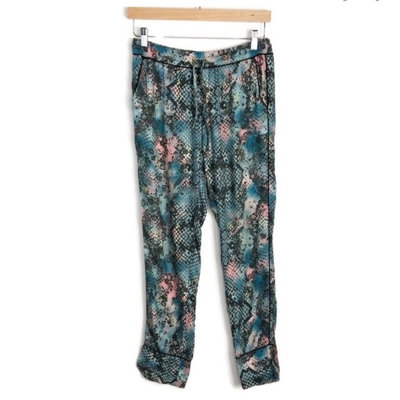 Zadig & Voltaire Women’s Parone Python Flower Pants Multi Camou Rare HTF Blogger - Picture 1 of 13
